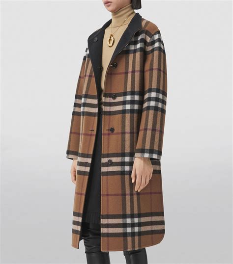 burberry wool coat short|burberry reversible check wool coat.